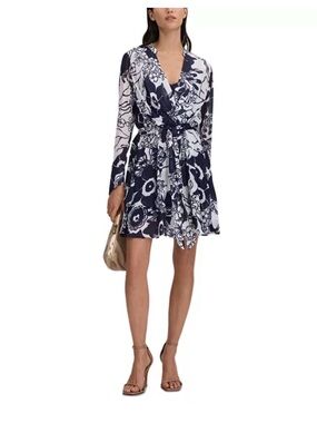 REISS Sienna Printed Wrap Dress